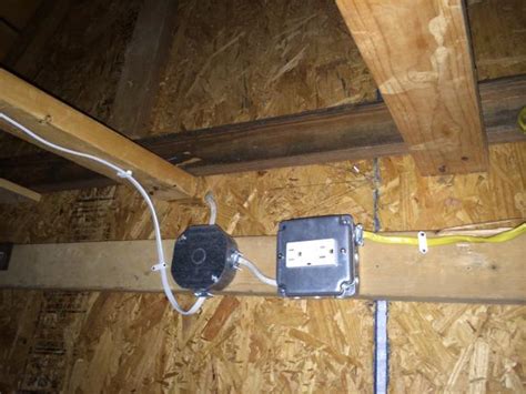 electrical box in attic has 4 cables going to it|attic junction boxes illegal.